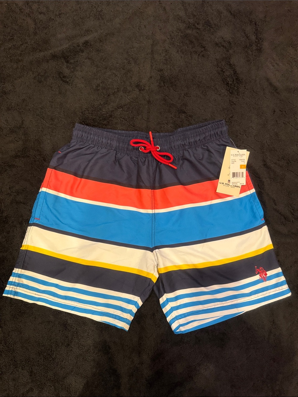 U.S. Polo Assn. Colorblocked Swim Shorts in Red, Blue, White and Navy
